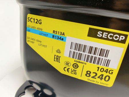 Компрессор SC12G (R134) 248Вт код 104G8240 Secop (Danfoss) LBP/MBP/HBP