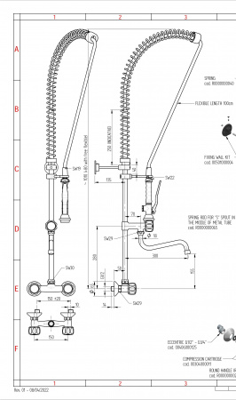 Душирующее устройство с гибким изливом и краном Код R 0102010206 MONOLITH Италия