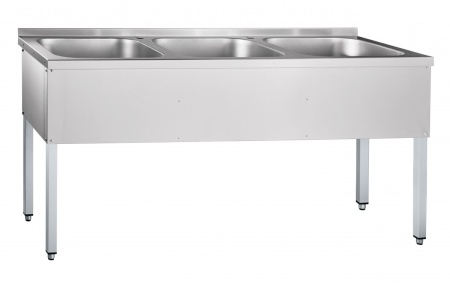 Ванна моечная трехсекционная ВМП-6-3-5РЧ (каркас крашеный) 