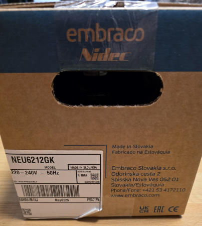 Компрессор NEU 6212 GK R404a 857Вт MBP Embraco Aspera код 958HA51M1AJ