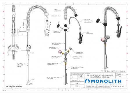 Душирующее устройство ERAMINI112 Monolith со смесителем R0101020112