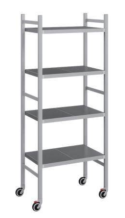 Мобильный стеллаж-тележка LOAD.ME.MOBILE INOX, 4 яруса, Г500, В1850