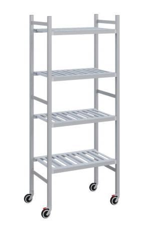 Мобильный стеллаж-тележка LOAD.ME.MOBILE POLY, 4 яруса, Г500, В1850