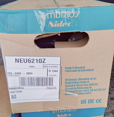 Компрессор NEU6210Z R134a 1239Вт MBP, HBP Embraco Aspera код 268HA51M1AJ Словакия