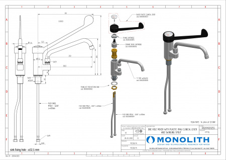 Смеситель MONOLITH R 0201020255 Италия