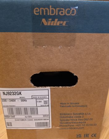 Компрессор NJ 9232GK R404 Embraco 1908Вт MBP, HBP код 943GA1104AF