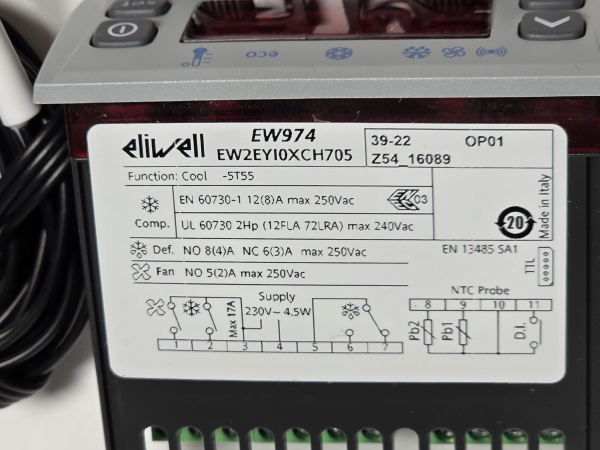 Контроллер eliwell EW974 2-датчика Италия цвет Серый