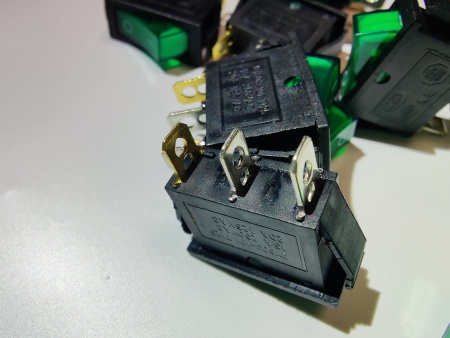 Переключатель SС 791, 3с 220V, 15A  зеленый (16463/210917/0015163)